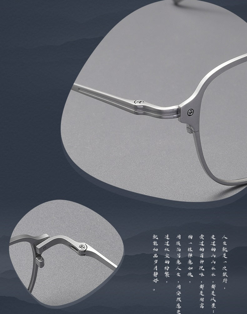 Bobbie Unisex Full Rim Square Double Bridge Titanium Eyeglasses 671319.