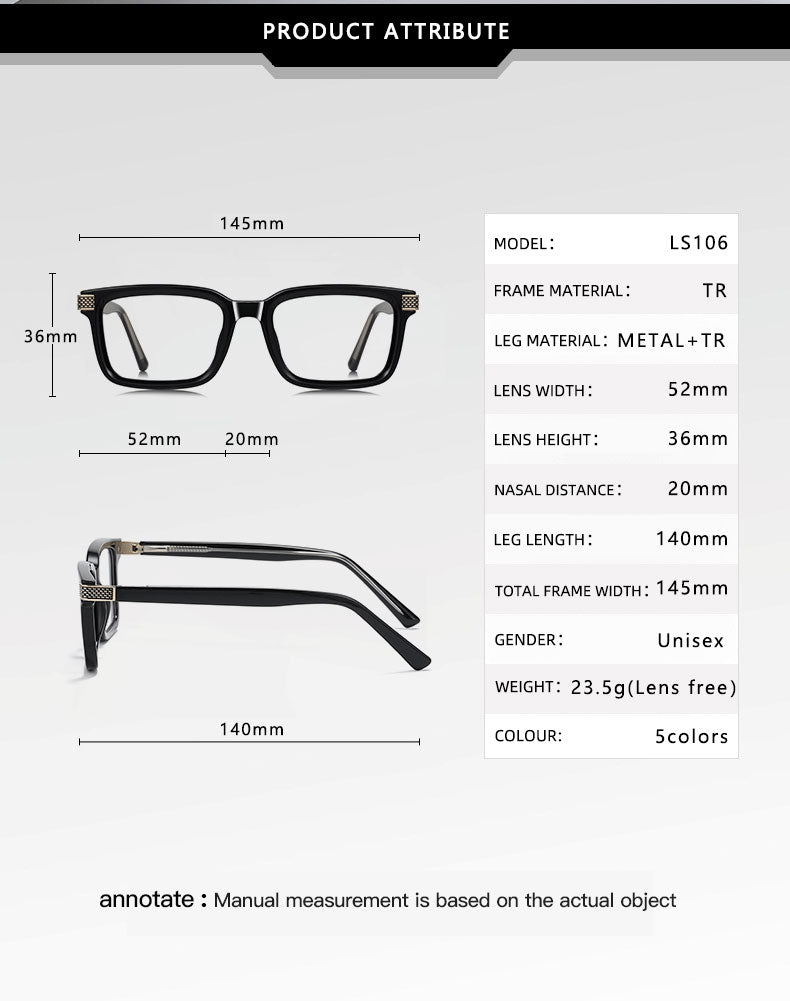 Vicky Unisex Full Rim Square Tr 90 Titanium Reading Glasses 67106 — view 1 | Vicky at FuzWeb