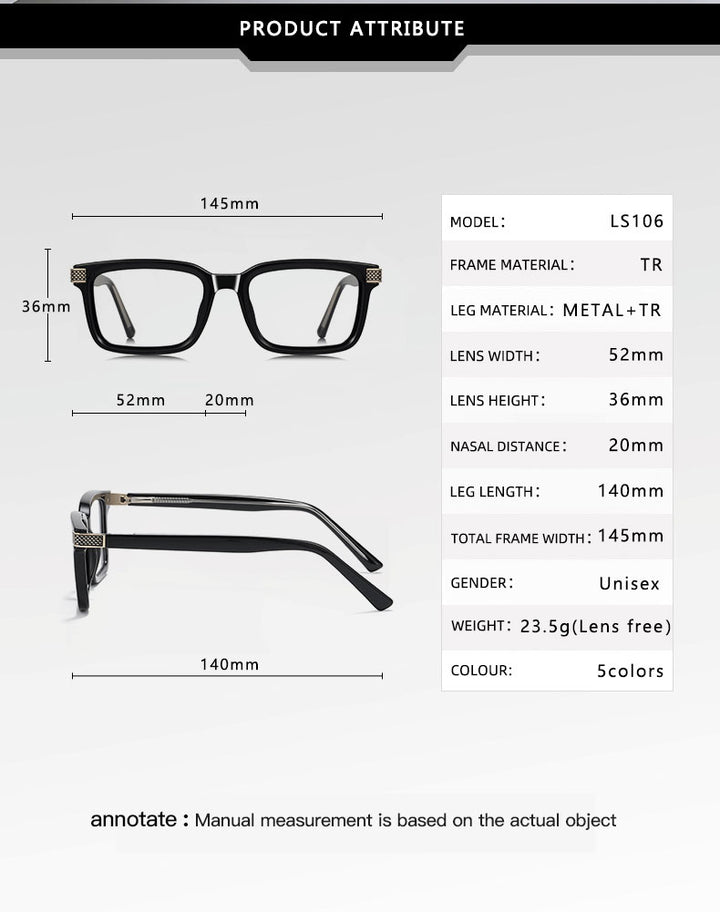 Vicky Unisex Full Rim Square Tr 90 Titanium Reading Glasses 67106 — view 1 | Vicky at FuzWeb