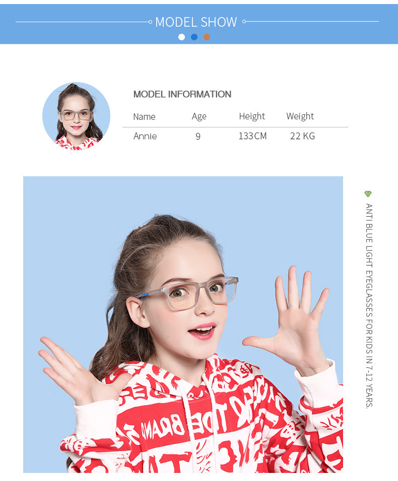 Bclear Children's Square Full Rim Silica Titanium Eyeglasses Wd5105.