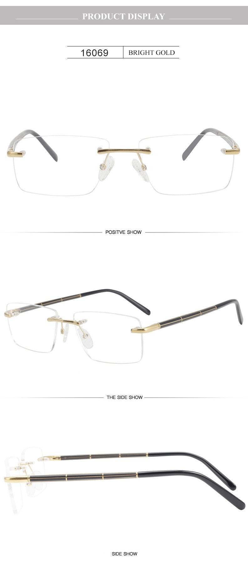 Chashma Ottica Unisex Rimless Square Titanium Eyeglasses 16069 — view 2 | Chashma Ottica at FuzWeb