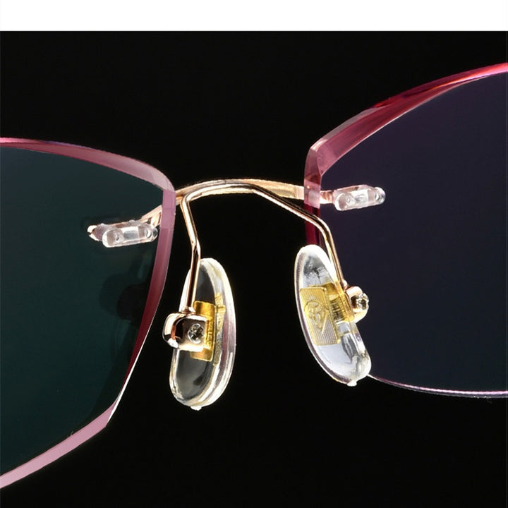 Chashma Womens Rimless Rectangle Eyeglasses 10139 — view 5 | Chashma at FuzWeb
