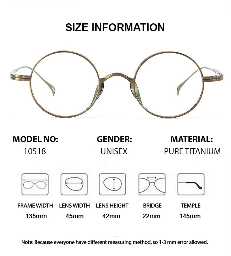 Chashma Ottica Womens Full Rim Round Titanium Eyeglasses Clip On Sunglasses 710518 — view 1 | Chashma Ottica at FuzWeb