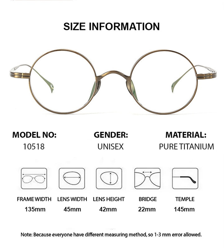Chashma Ottica Womens Full Rim Round Titanium Eyeglasses Clip On Sunglasses 710518 — view 1 | Chashma Ottica at FuzWeb