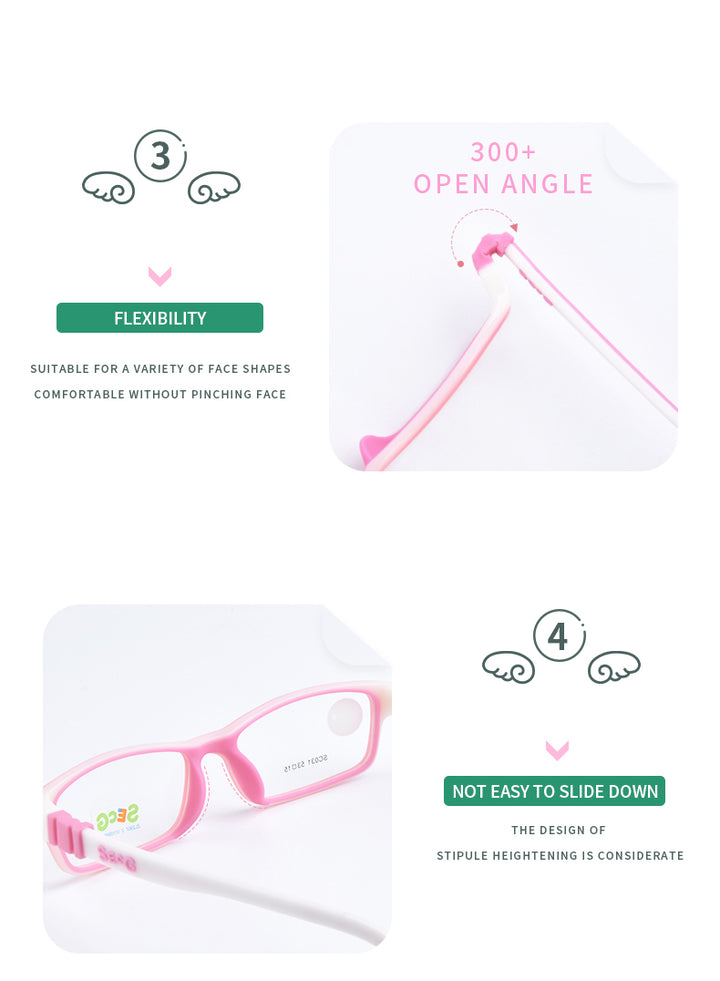 Secgs Unisex Youths Full Rim Square Tr 90 Silicone Eyeglasses 3028 — view 4 | Secg at FuzWeb