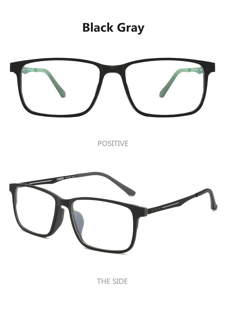 Kocolior Unisex Full Rim Square Tr 90 Titanium Hyperopic Reading Glasses F3003.