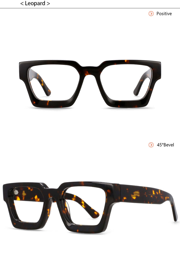 CCspace Unisex Full Rim Square Acetate Frame Eyeglasses 54290 — view 7 | CCspace at FuzWeb
