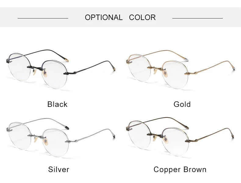 Krasivyy Mens Semi Rim Round Titanium Eyeglasses K5921 — view 12 | Krasivyy at FuzWeb