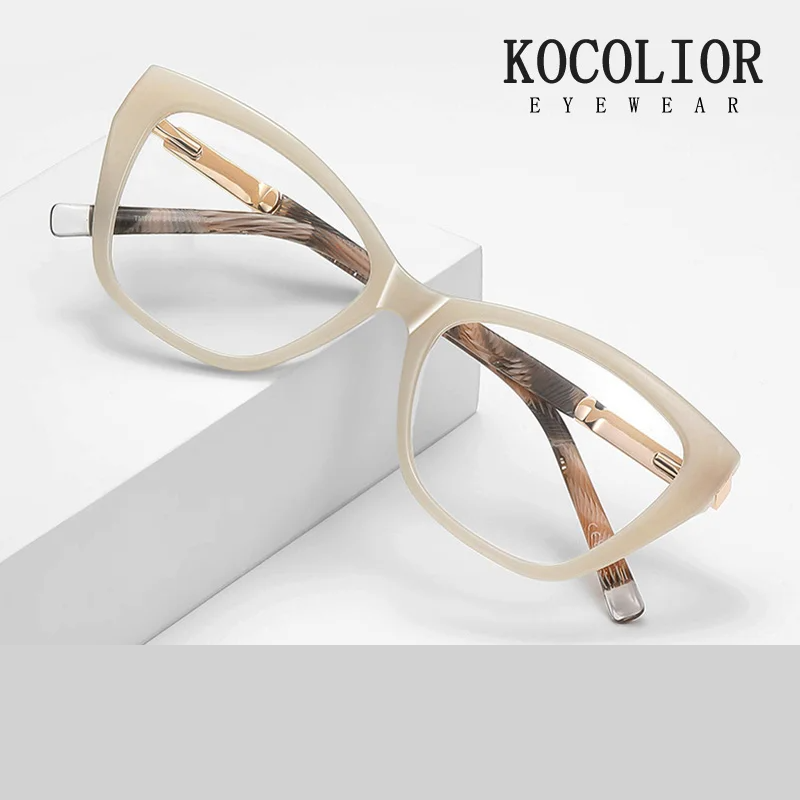 Kocolior Women's Full Rim Cat Eye Acetate Photochromic Reading Glasses 72209