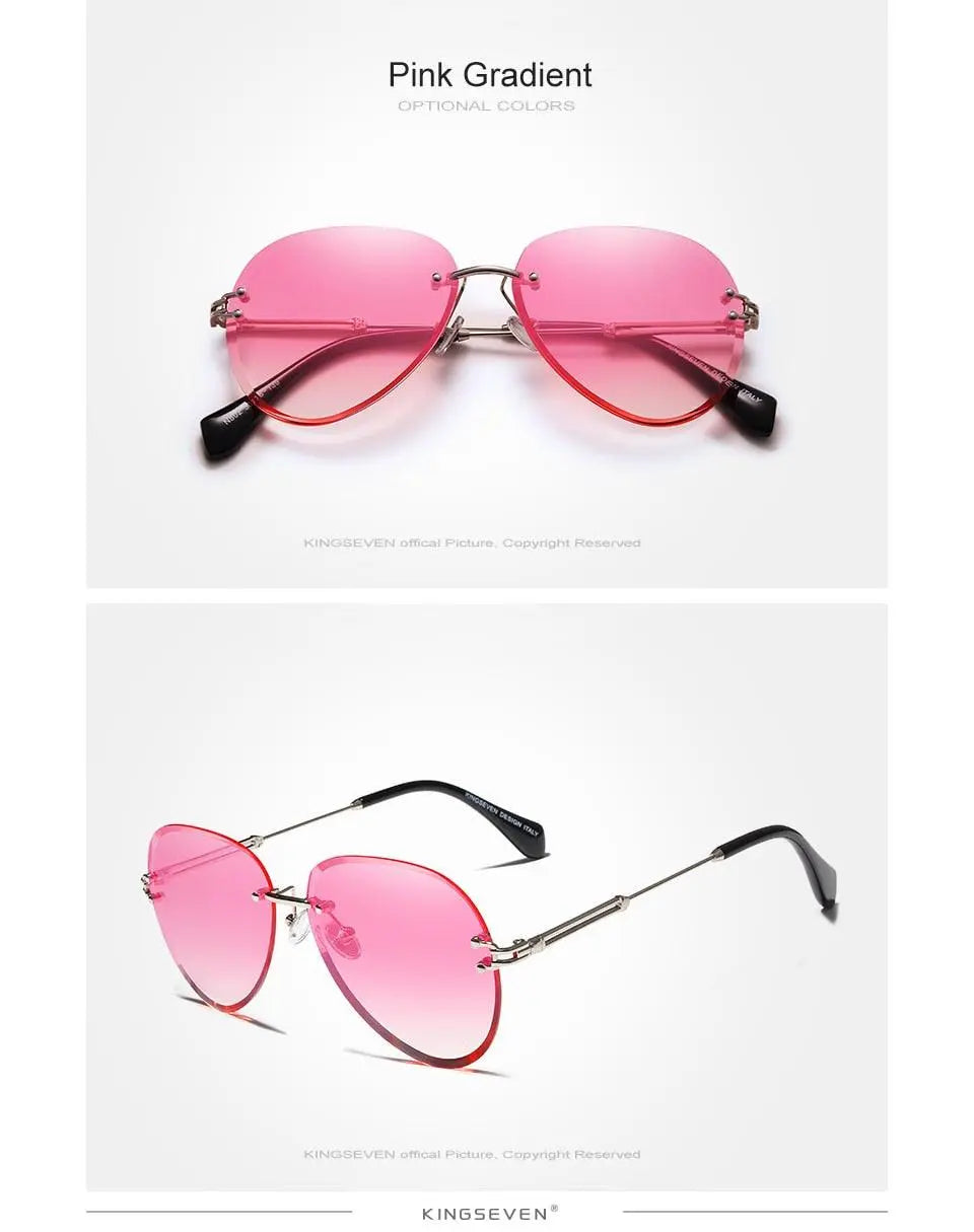 Kingseven Rimless Women Sunglasses Gradient N802Ns — view 14 | KingSeven at FuzWeb