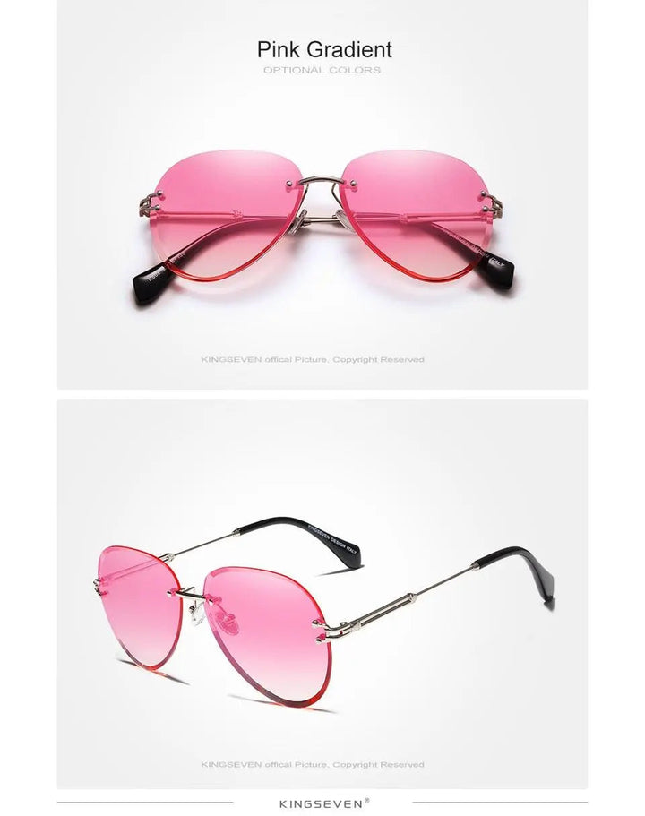Kingseven Rimless Women Sunglasses Gradient N802Ns — view 14 | KingSeven at FuzWeb