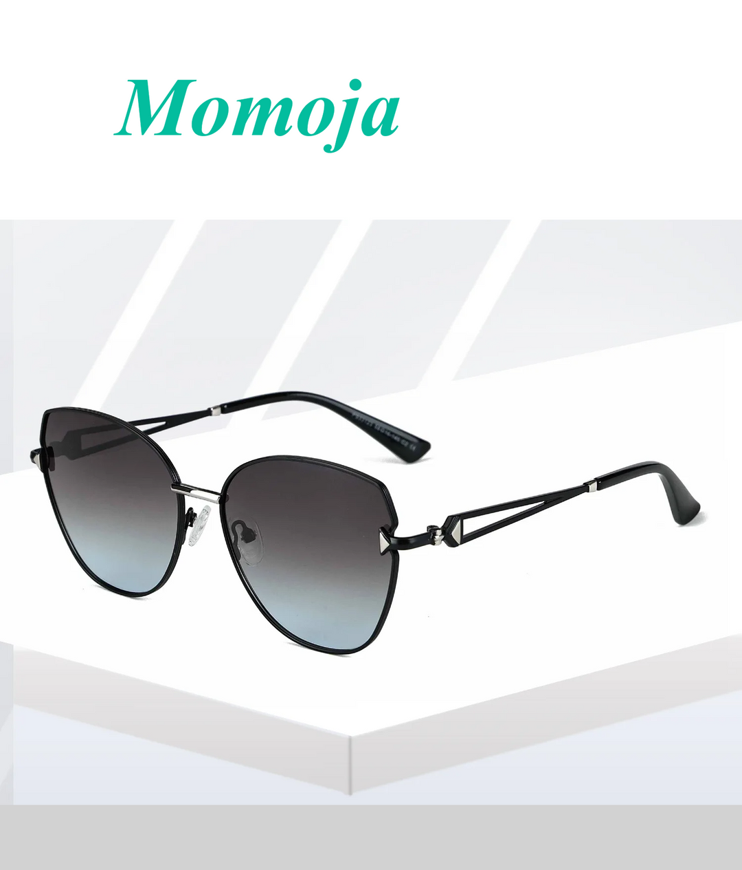 Momoja Women's Full Rim Oval Cat Eye Alloy UV400 Sunglasses 33123