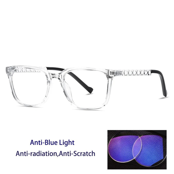 Kocolior Unisex Full Rim Square Acetate Alloy Reading Glasses 70017.