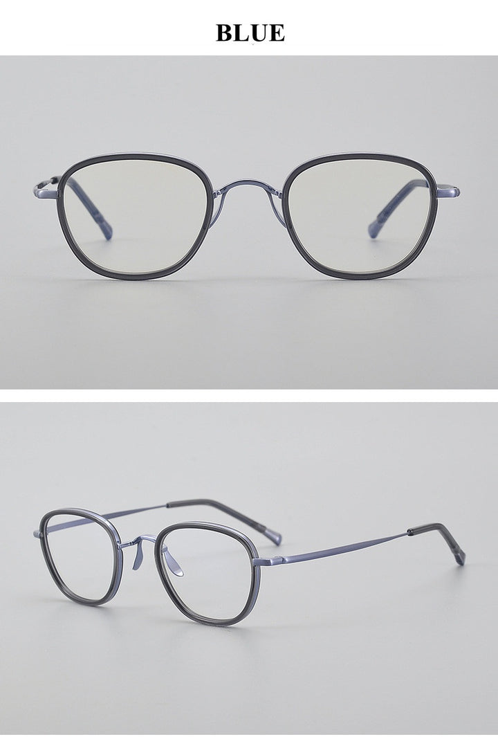 Chashma Unisex Full Rim Polygon Titanium Acetate Eyeglasses 881750.