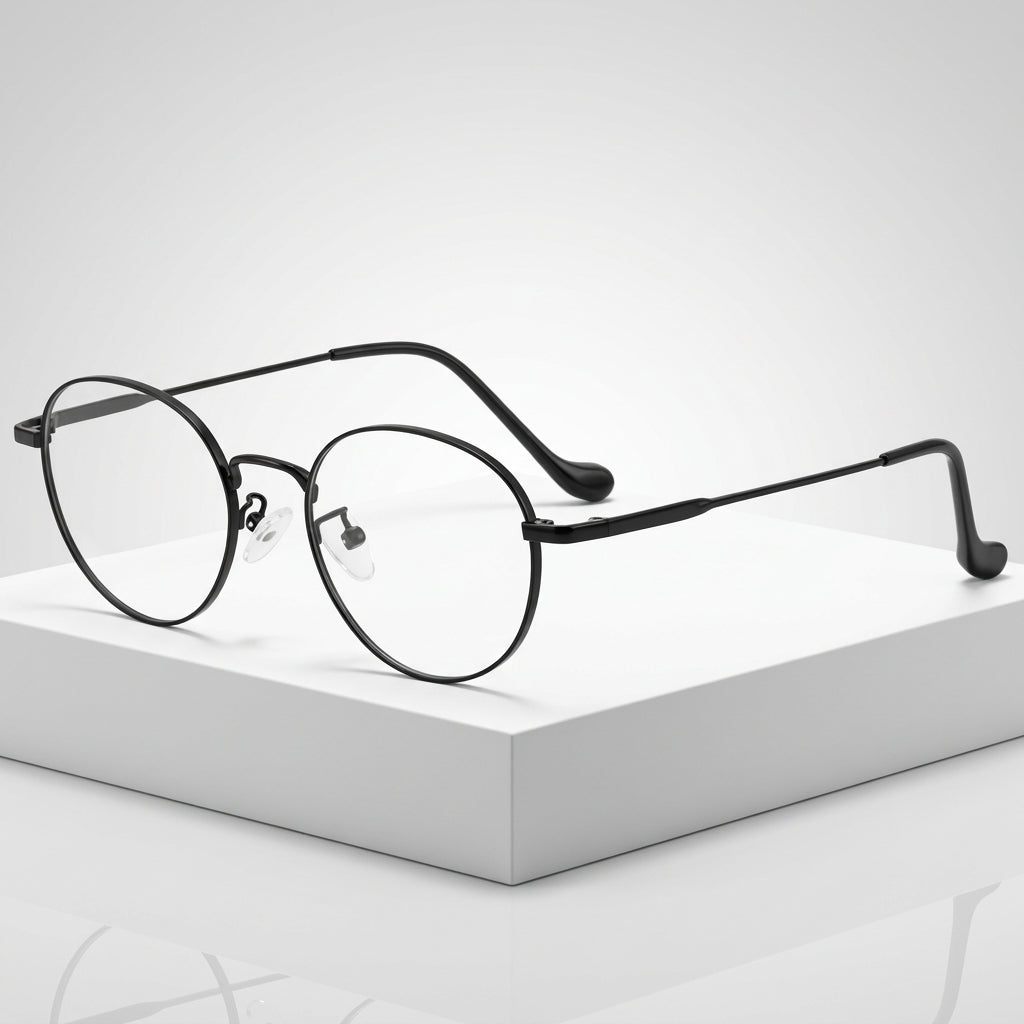Chashma Ottica Unisex Full Rim Oval Stainless Steel Eyeglasses A017