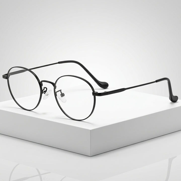 Chashma Ottica Unisex Full Rim Oval Stainless Steel Eyeglasses A017