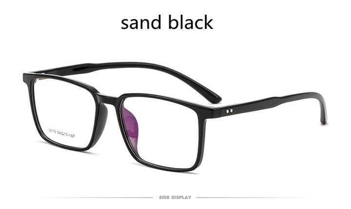 Kocolior Unisex Full Rim Square Acetate Tr 90 Hyperopic Reading Glasses D115.