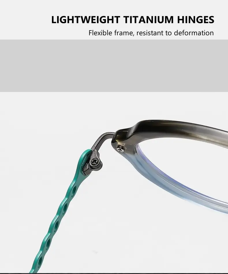 Summer Flower Unisex Full Rim Oval Acetate Titanium Eyeglasses 66073
