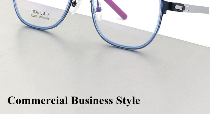 Chashma Ochki Unisex Full Rim Square Double Bridge Titanium Eyeglasses 4422 — view 3 | Chashma Ochki at FuzWeb