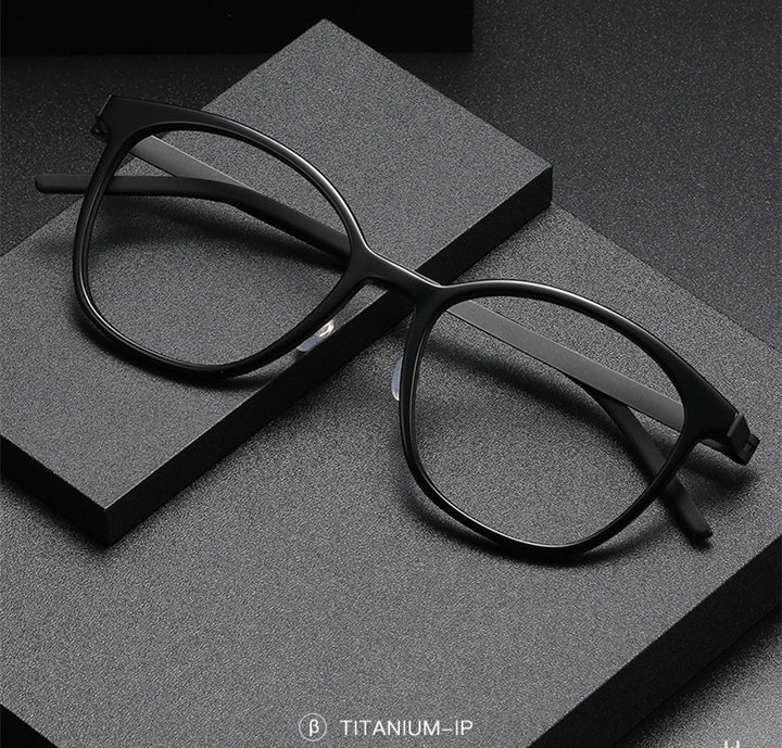 Aimee Womens Full Rim Square Acetate Titanium Eyeglasses 41851 — view 1 | Aimee at FuzWeb
