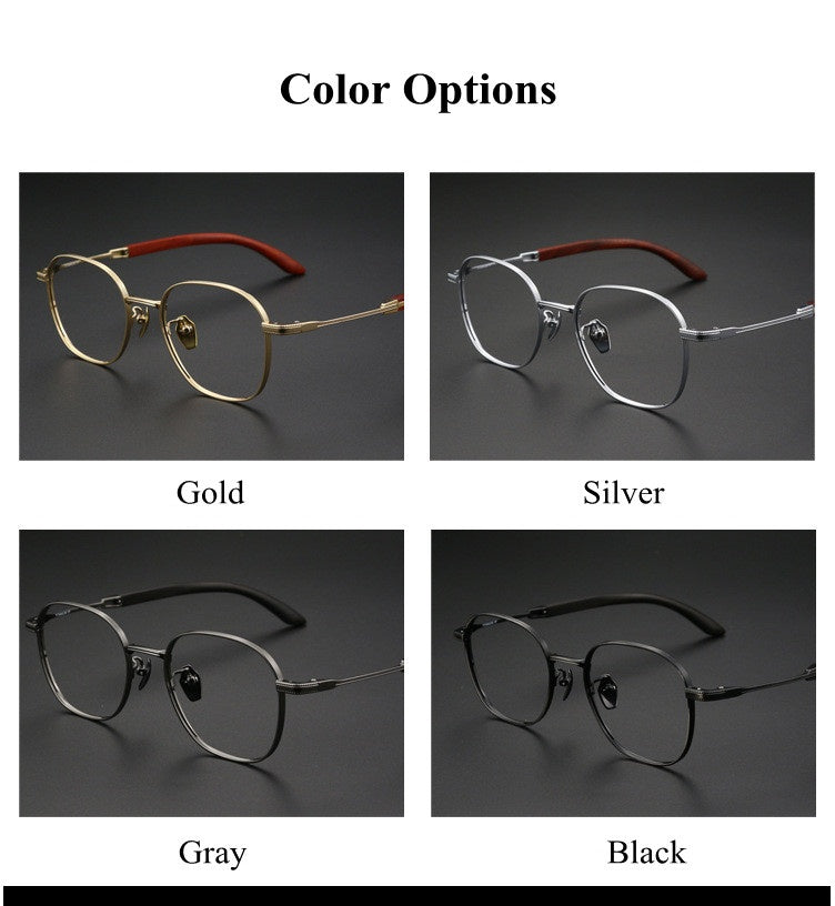 Chashma Ochki Unisex Full Rim Square Titanium Wood Eyeglasses 312330 — view 2 | Chashma Ochki at FuzWeb