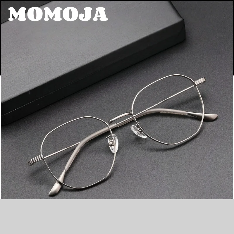 Momoja Women's Full Rim Polygon Square Titanium Alloy Eyeglasses 722003