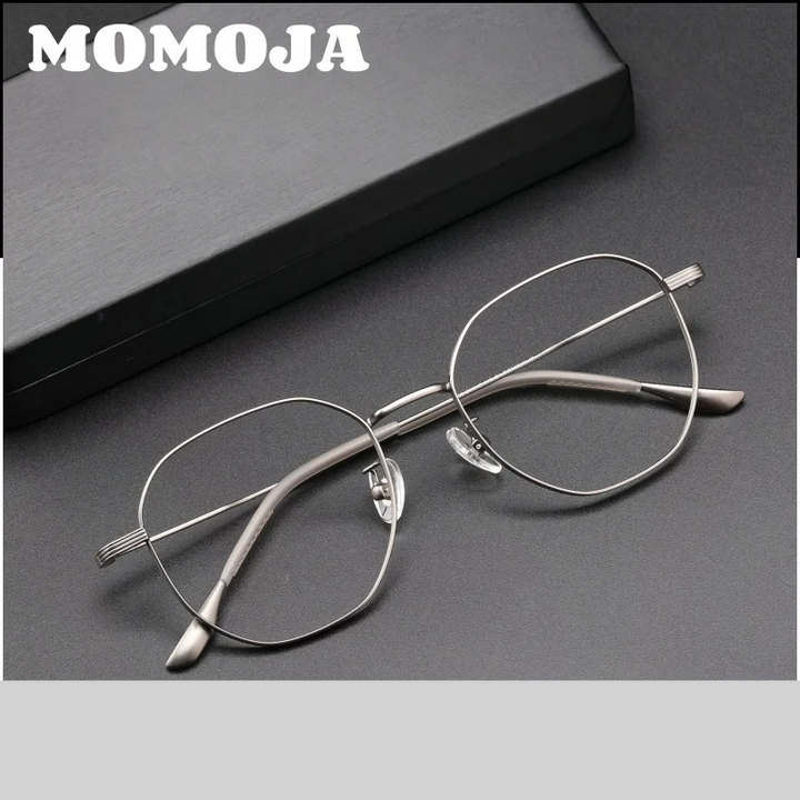 Momoja Women's Full Rim Polygon Square Titanium Alloy Eyeglasses 722003