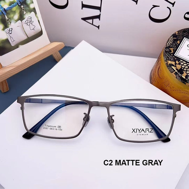 Chashma Unisex Full Rim Big Square Titanium Eyeglasses 882057.