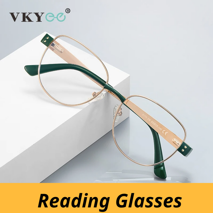 Vicky Women's Full Rim Oval Square Alloy Reading Glasses 513173