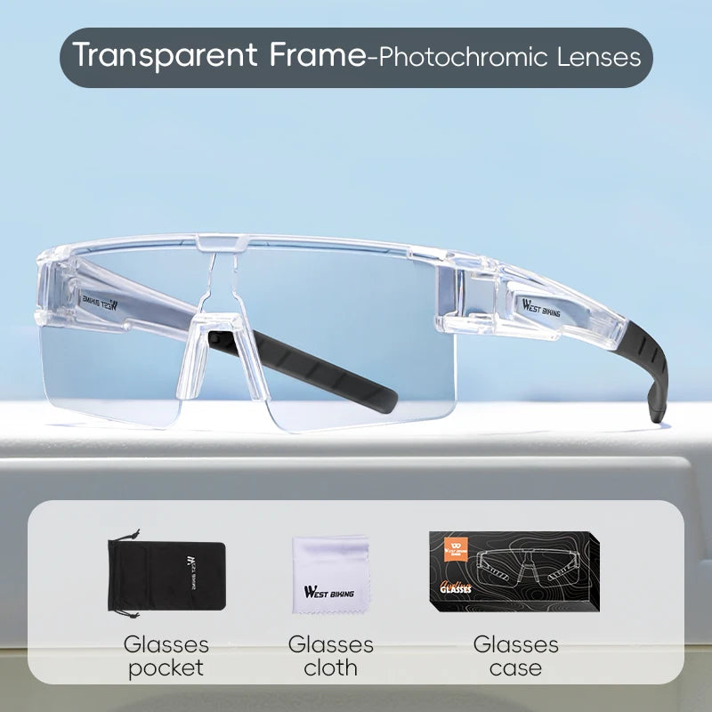 West Biking Unisex Semi Rim Square Over Frame Polycarbonate Sunglasses 770703.