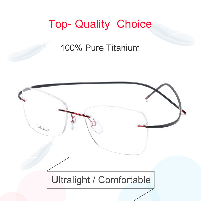 Krasivyy Unisex Rimless Square Oval Eyeglasses Kr6015 — view 1 | Krasivyy at FuzWeb