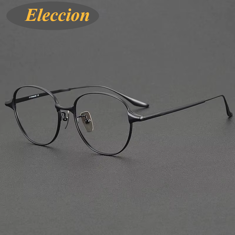 Eleccion Women's Full Rim Oval Square Titanium Eyeglasses 84173