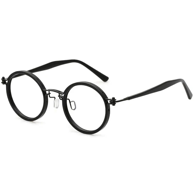 Krasivyy Unisex Full Rim Round Acetate Titanium Eyeglasses 55862.