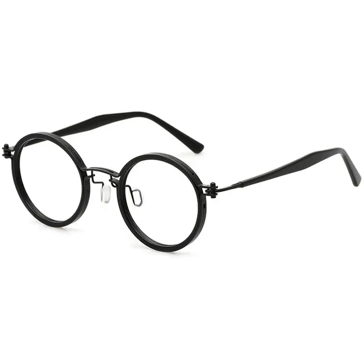 Krasivyy Unisex Full Rim Round Acetate Titanium Eyeglasses 55862.