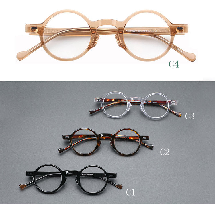 Yujo Unisex Full Rim Small Round Acetate Fiber Eyeglasses Y077 — view 1 | Yujo at FuzWeb