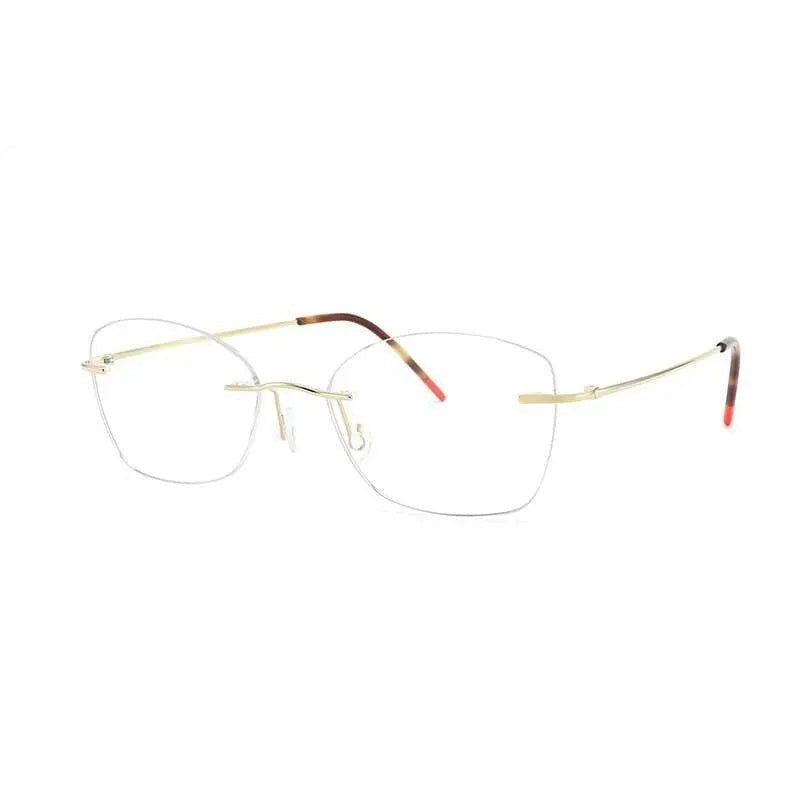 Chashma Ottica Unisex Rimless Rounded Square Titanium Eyeglasses 9017