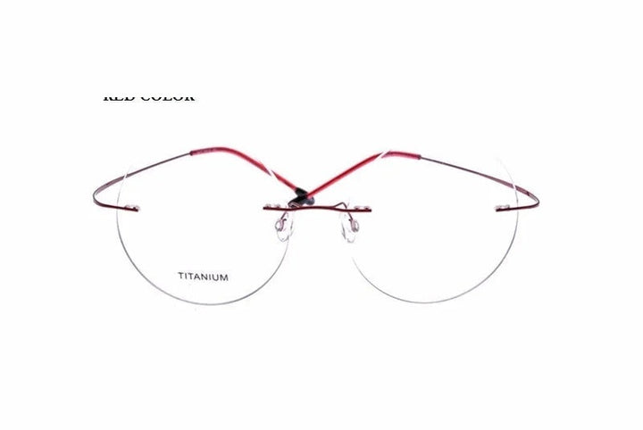 Chashma Ottica Unisex Rimless Round Titanium Eyeglasses 9613