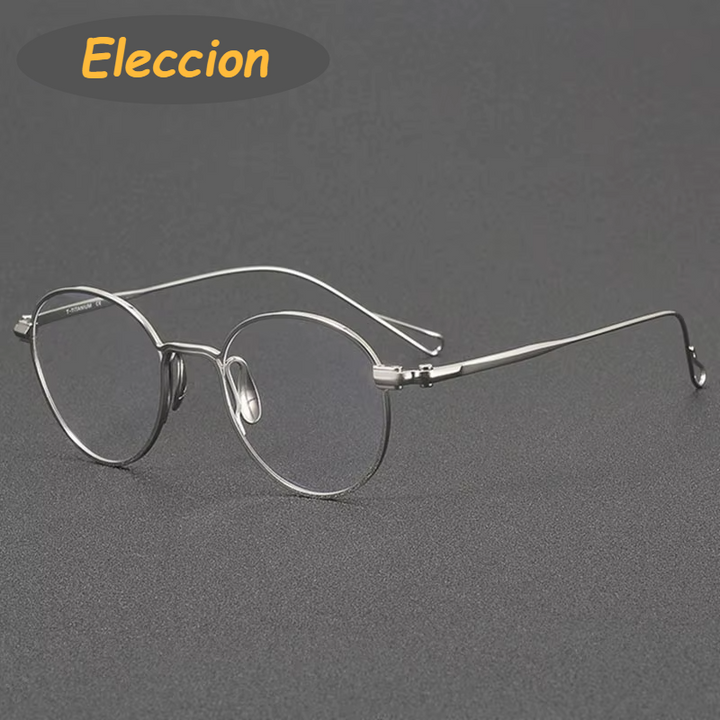 Eleccion Women's Full Rim Oval Titanium Acetate Eyeglasses 942153 Full Rim Eleccion Silver