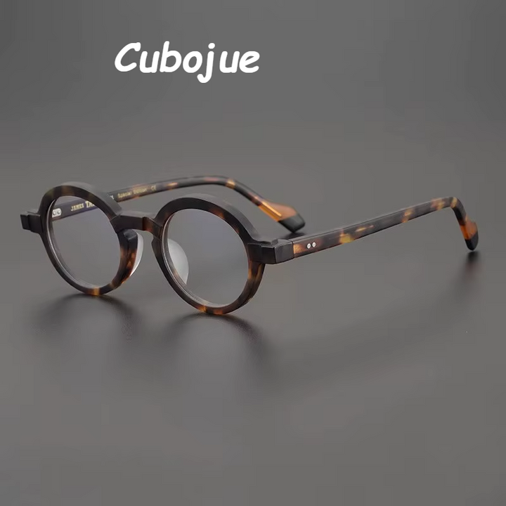 Cubojue Unisex Full Rim Round Acetate Reading Glasses 51404