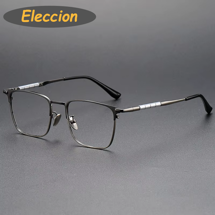 Eleccion Unisex Full Rim Square Titanium Eyeglasses 49009