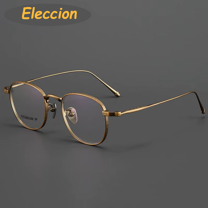 Eleccion Women's Full Rim Oval Square Titanium Eyeglasses 93090 Full Rim Eleccion Bronze