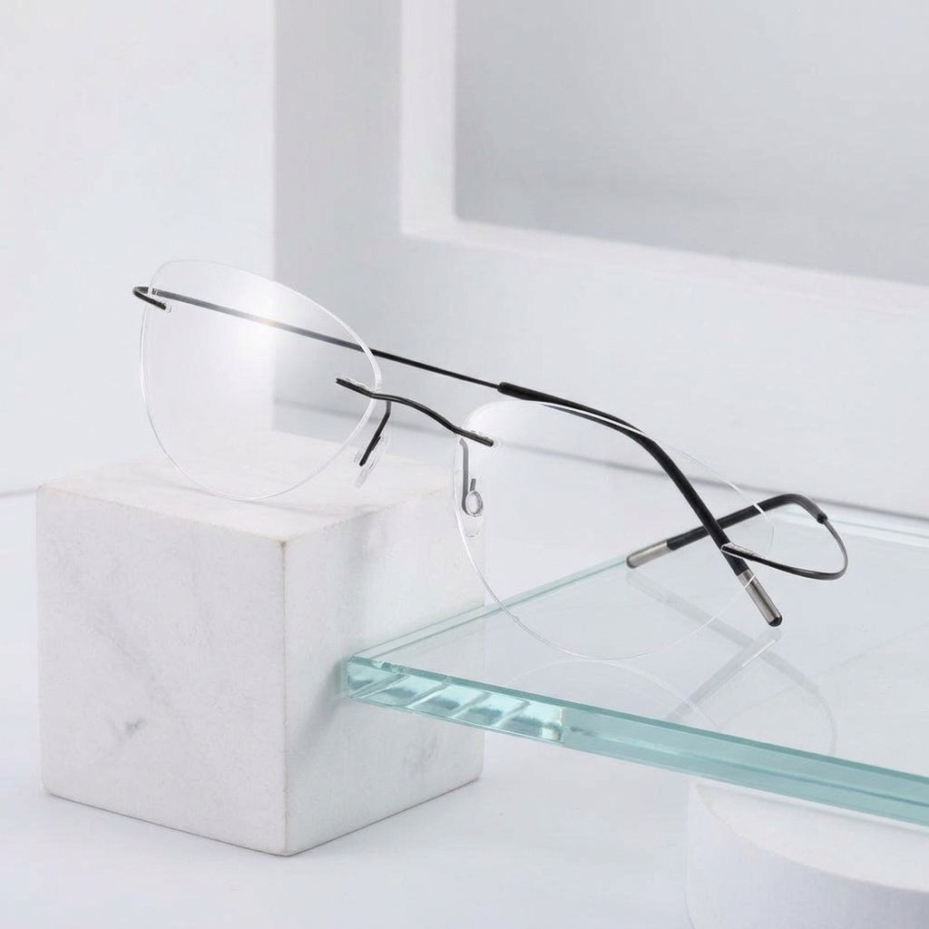 Chashma Ottica Unisex Rimless Triangle Cat Eye Eyeglasses