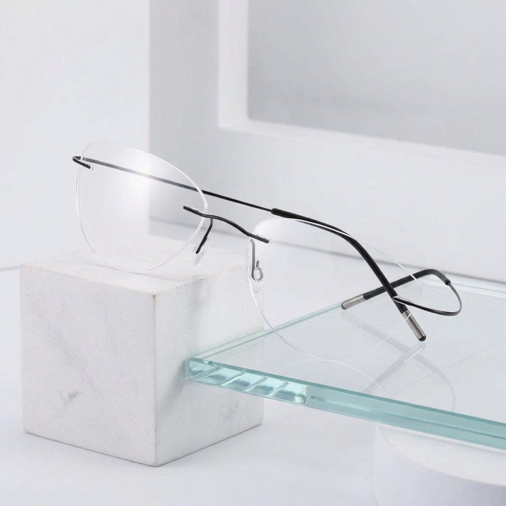 Chashma Ottica Unisex Rimless Triangle Cat Eye Eyeglasses