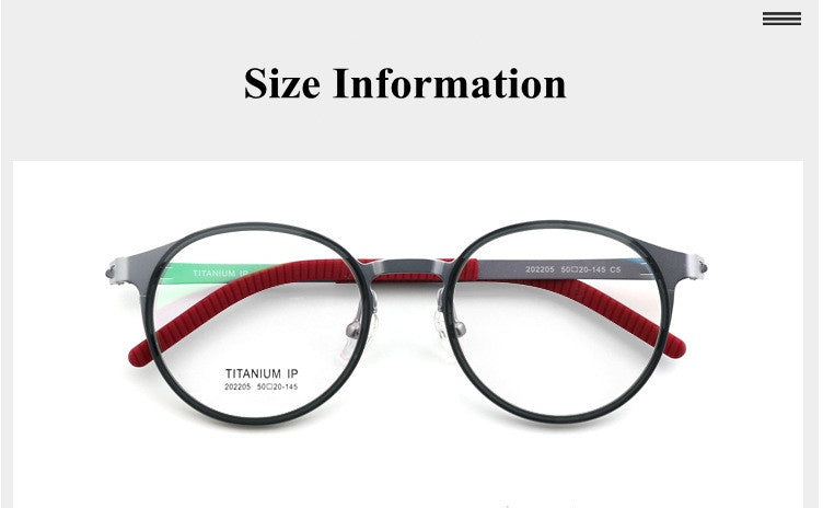 Chashma Ottica Unisex Full Rim Round Titanium Sport Eyeglasses 202205 FuzWeb