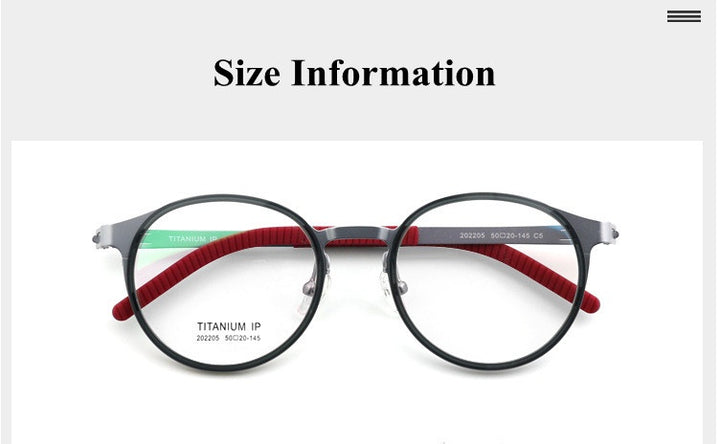 Chashma Ottica Unisex Full Rim Round Titanium Sport Eyeglasses 202205 FuzWeb