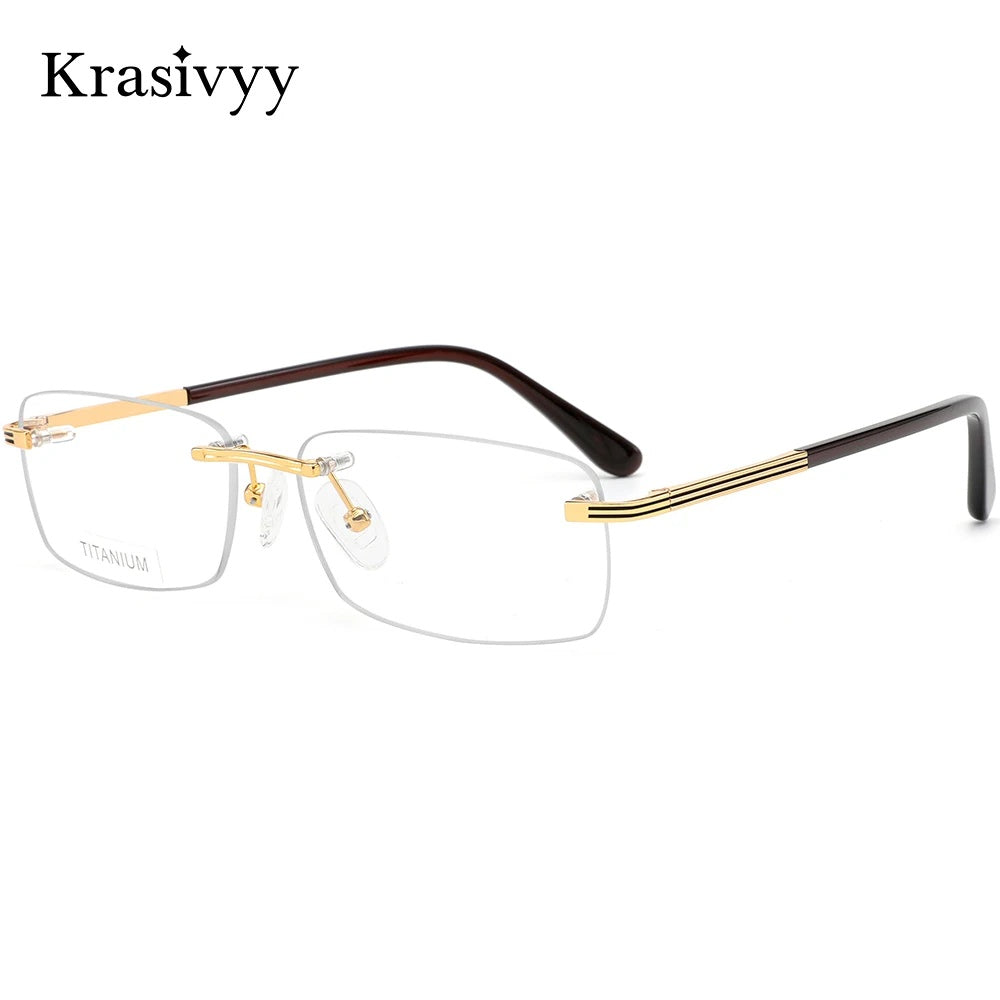 Krasivyy Womens Rimless Square Titanium Eyeglasses 3887360 — view 1 | Krasivyy at FuzWeb