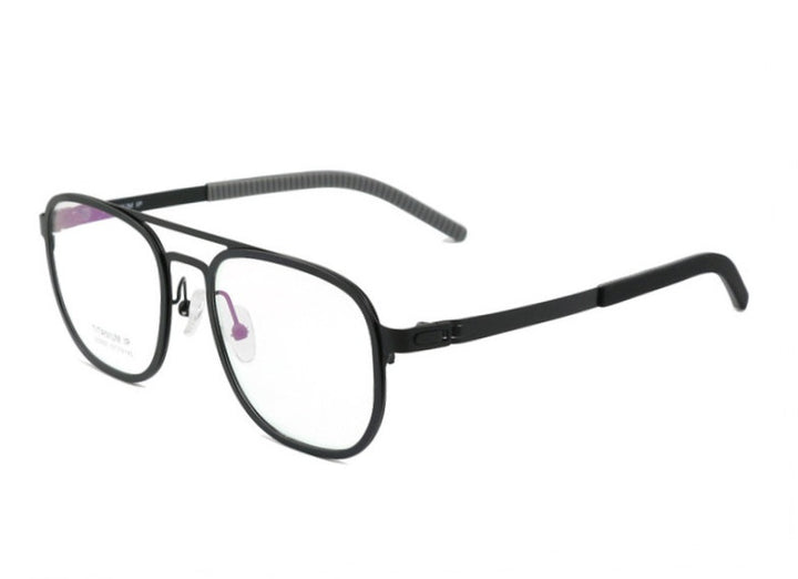 Chashma Ochki Unisex Full Rim Square Double Bridge Titanium Eyeglasses 4422.