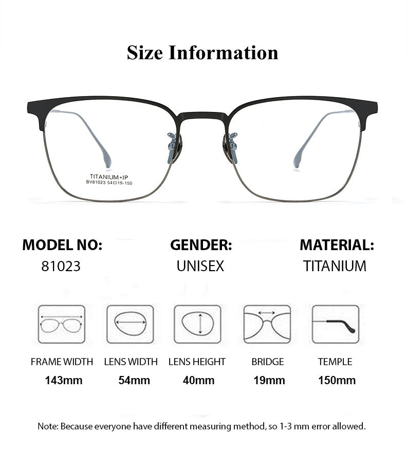 Chashma Mens Full Rim Square Titanium Acetate Eyeglasses 81023 — view 1 | Chashma at FuzWeb