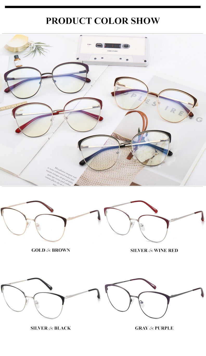 Chashma Womens Full Rim Oval Cat Eye Alloy Eyeglasses 310393 — view 3 | Chashma at FuzWeb