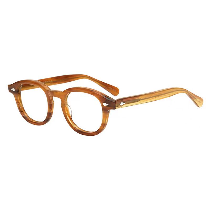 Yimaruili Unisex Full Rim Round Acetate Eyeglasses Three Sizes Y1915.